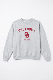 OKLAHOMA SOONERS CAMPUS ENERGY PREMIUM FLEECE CREWNECK PULLOVER