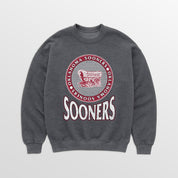 OKLAHOMA SOONERS SATURDAY SEAL PREMIUM FLEECE DROP SHOULDER CREWNECK PULLOVER