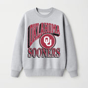 OKLAHOMA SOONERS GAME ON PREMIUM FLEECE DROP SHOULDER CREWNECK PULLOVER