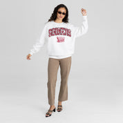 OKLAHOMA SOONERS SWEET PLAY PREMIUM FLEECE DROP SHOULDER CREWNECK PULLOVER