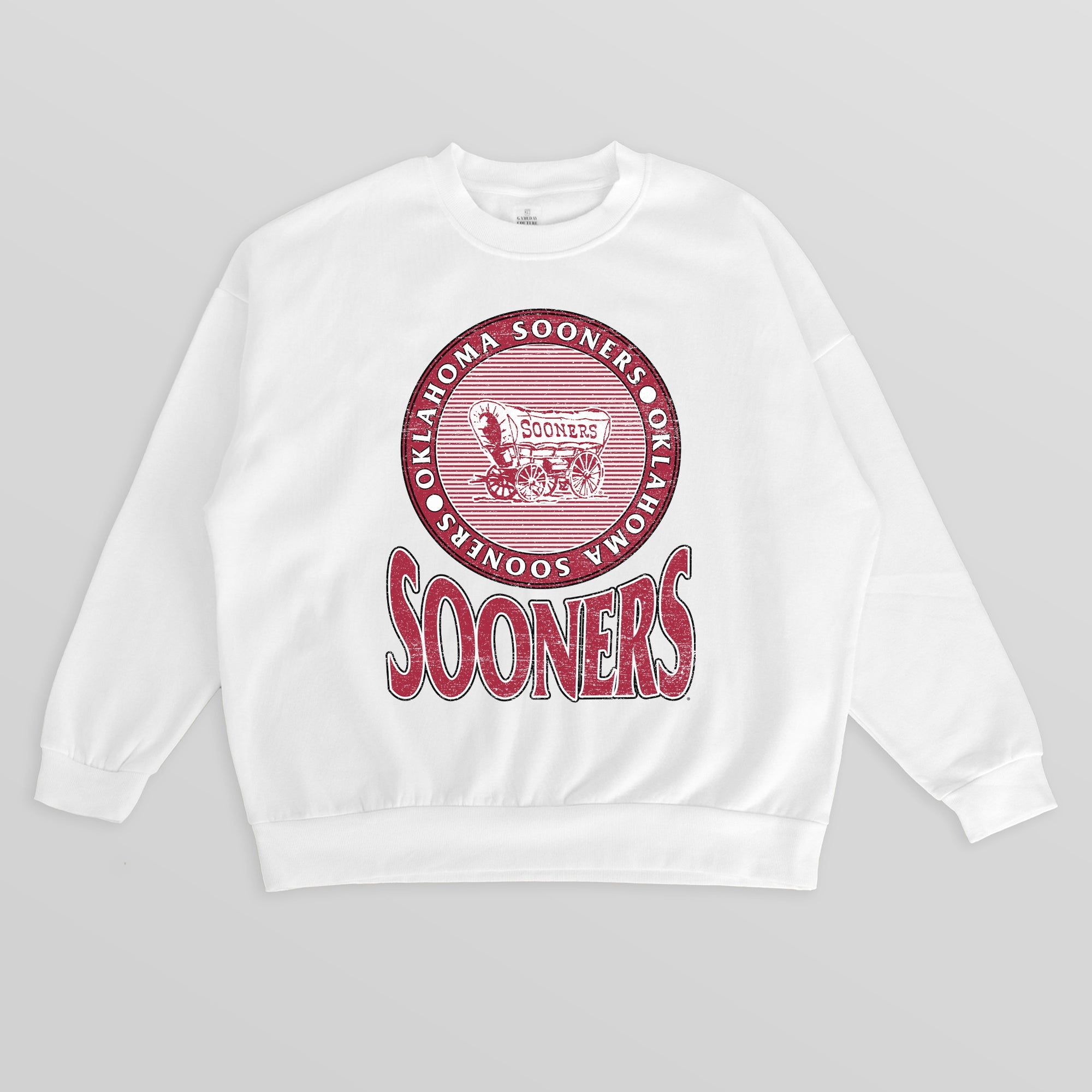 OKLAHOMA SOONERS ENDZONE PREMIUM FLEECE DROP SHOULDER CREWNECK PULLOVER