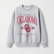 OKLAHOMA SOONERS INSTANT CLASSIC PREMIUM FLEECE DROP SHOULDER CREWNECK PULLOVER