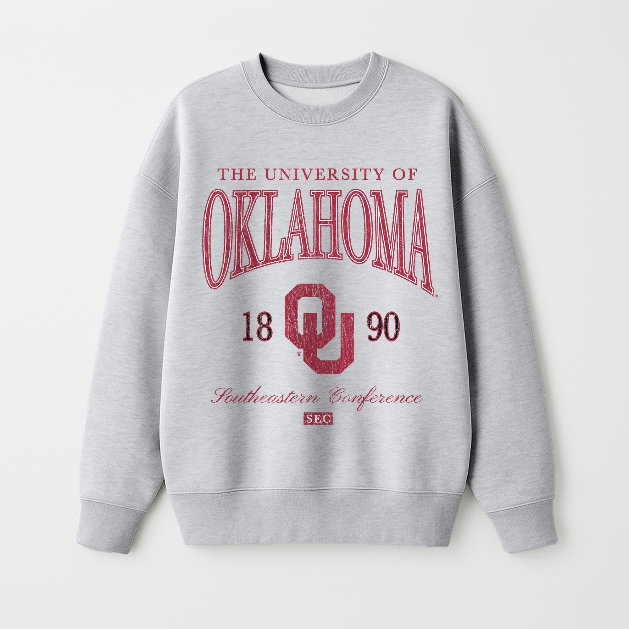 OKLAHOMA SOONERS INSTANT CLASSIC PREMIUM FLEECE DROP SHOULDER CREWNECK PULLOVER