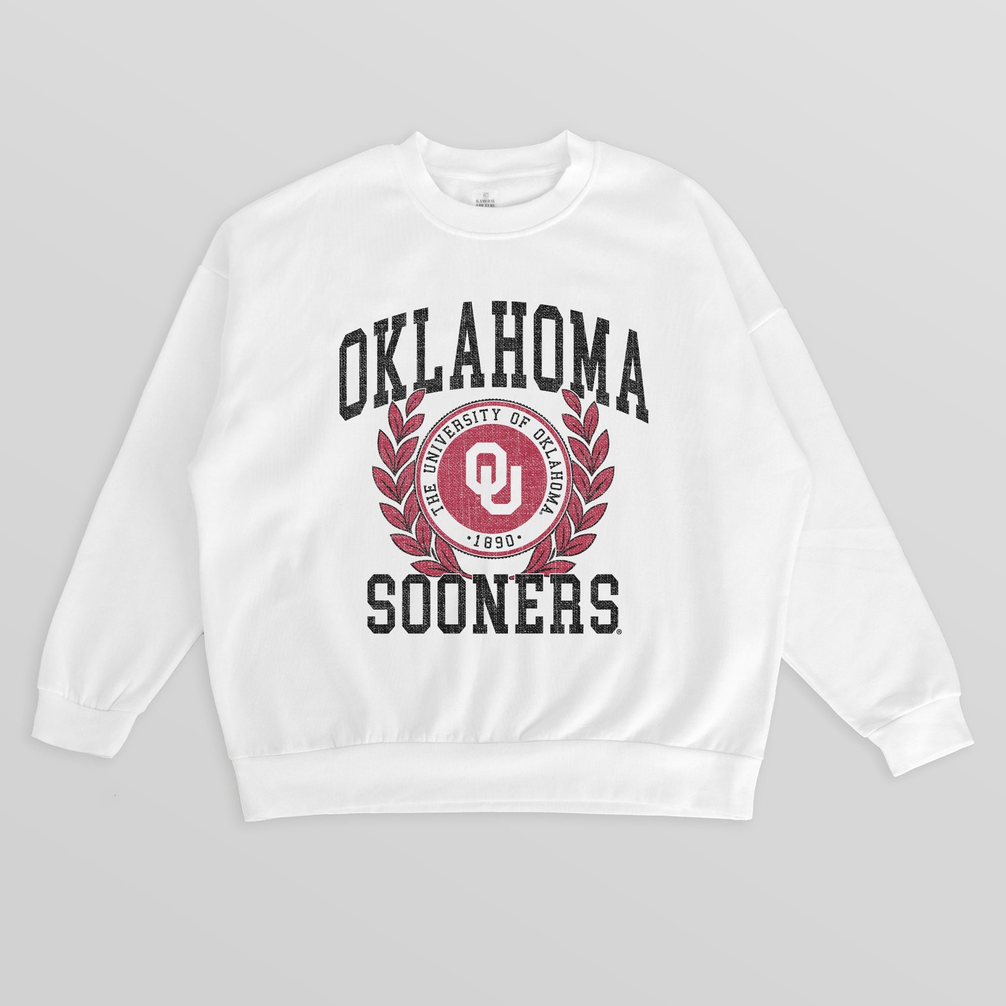 OKLAHOMA SOONERS GOLD STANDARD PREMIUM FLEECE DROP SHOULDER CREWNECK PULLOVER