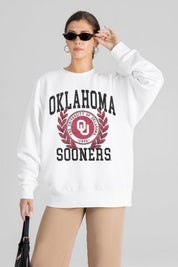 OKLAHOMA SOONERS GOLD STANDARD PREMIUM FLEECE DROP SHOULDER CREWNECK PULLOVER