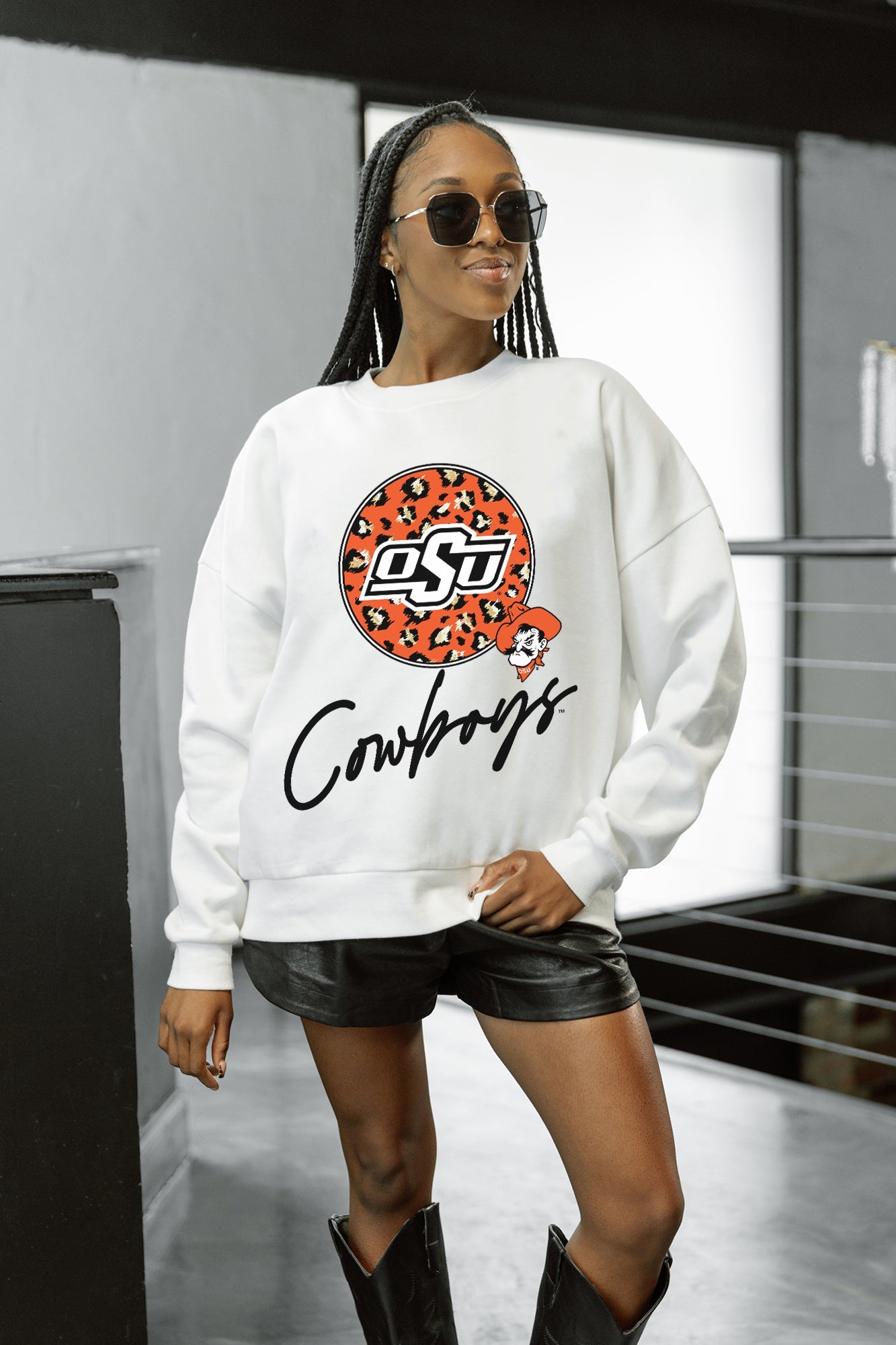 OKLAHOMA STATE COWBOYS WILD BREAKTHROUGH PREMIUM FLEECE CREWNECK PULLOVER