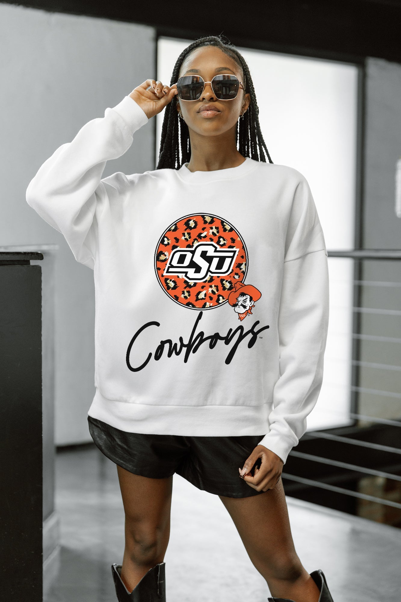 OKLAHOMA STATE COWBOYS WILD BREAKTHROUGH PREMIUM FLEECE CREWNECK PULLOVER