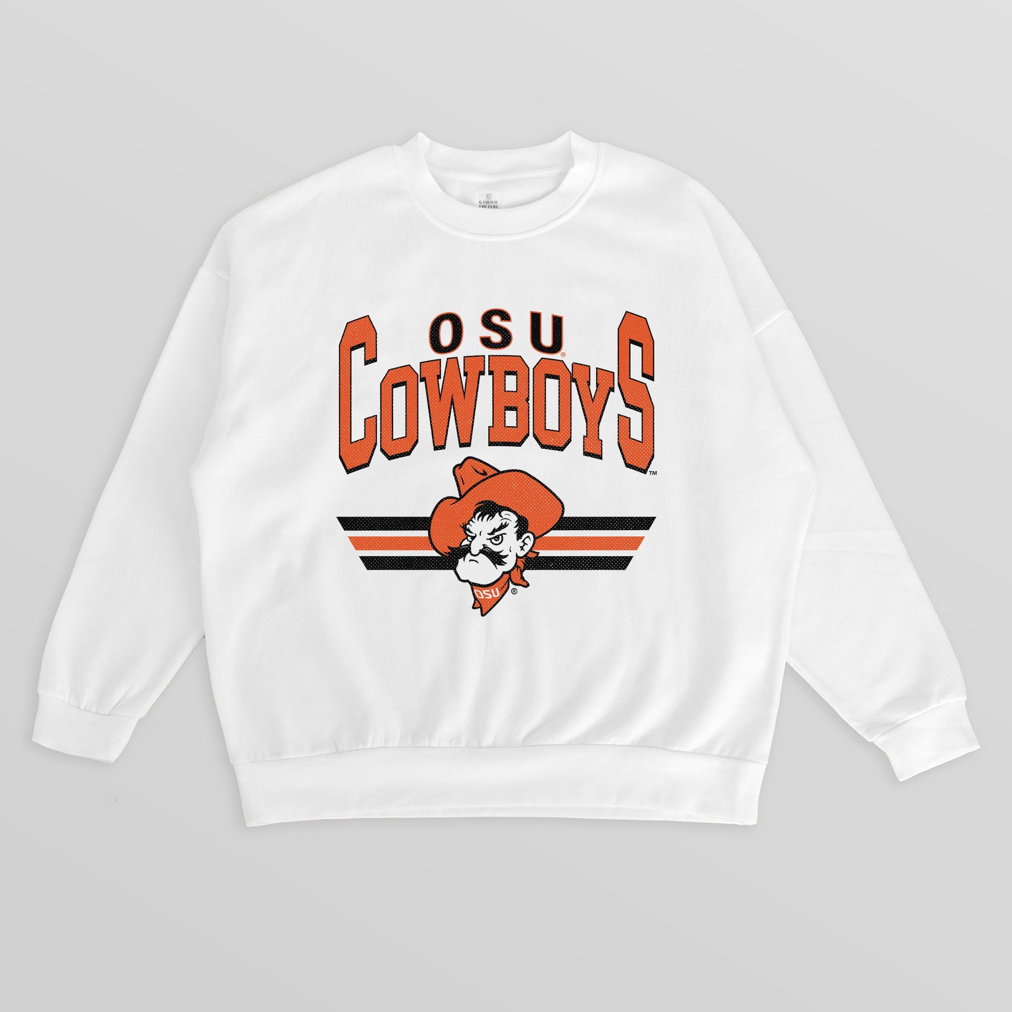 OKLAHOMA STATE COWBOYS SWIFT STRIKE PREMIUM FLEECE DROP SHOULDER CREWNECK PULLOVER