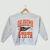 OKLAHOMA STATE COWBOYS PENNANT PRIDE PREMIUM FLEECE DROP SHOULDER CREWNECK PULLOVER