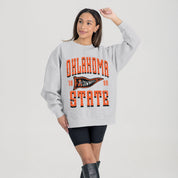 OKLAHOMA STATE COWBOYS PENNANT PRIDE PREMIUM FLEECE DROP SHOULDER CREWNECK PULLOVER