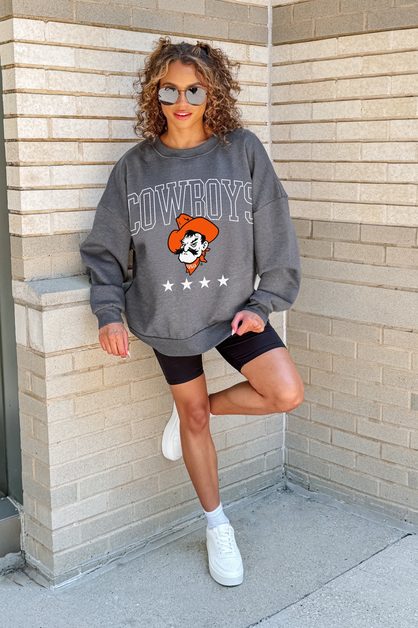 OKLAHOMA STATE COWBOYS RISING STAR PREMIUM FLEECE CREWNECK PULLOVER