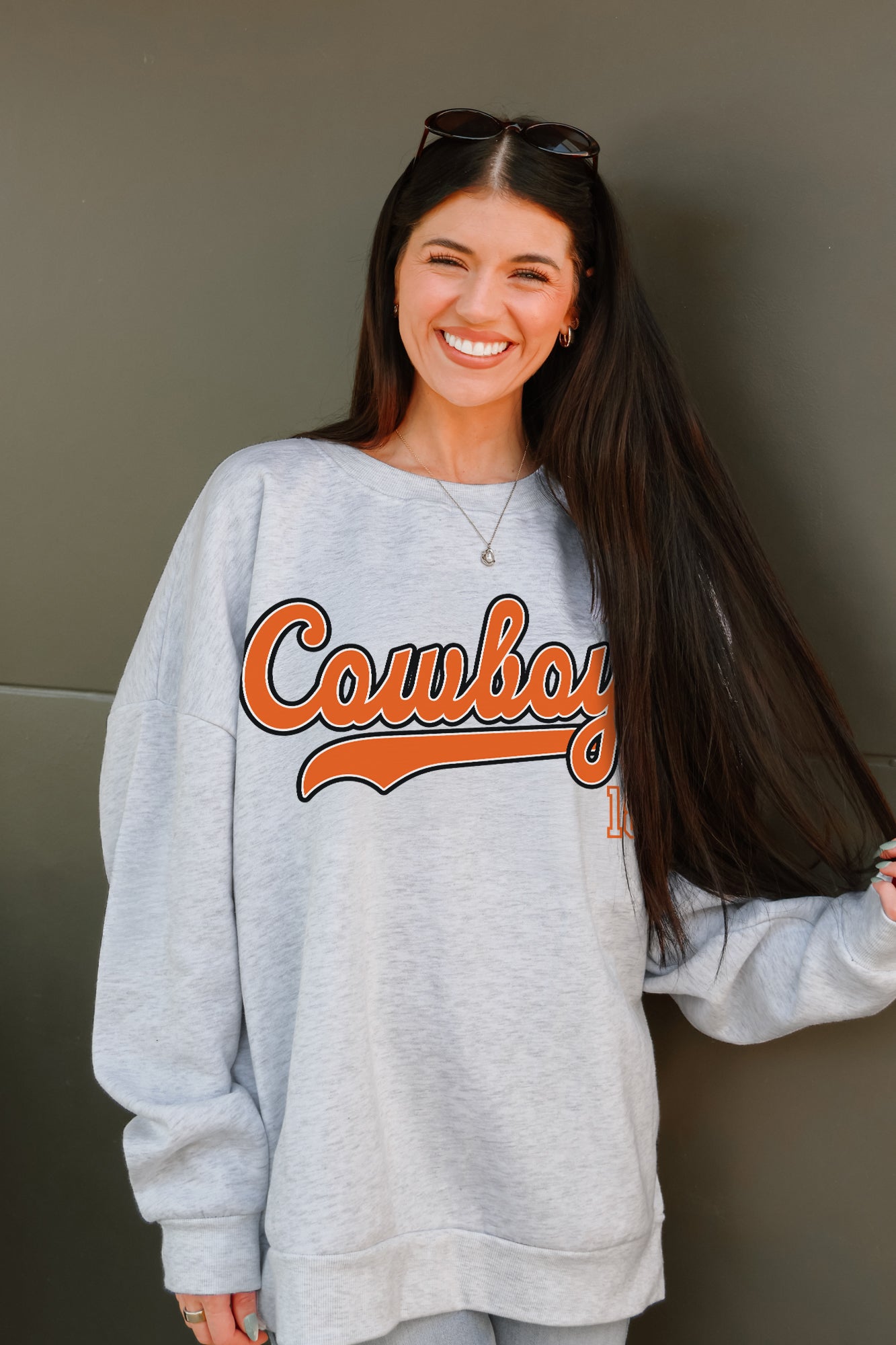 OKLAHOMA STATE COWBOYS CLASSIC WIN PREMIUM FLEECE CREWNECK PULLOVER
