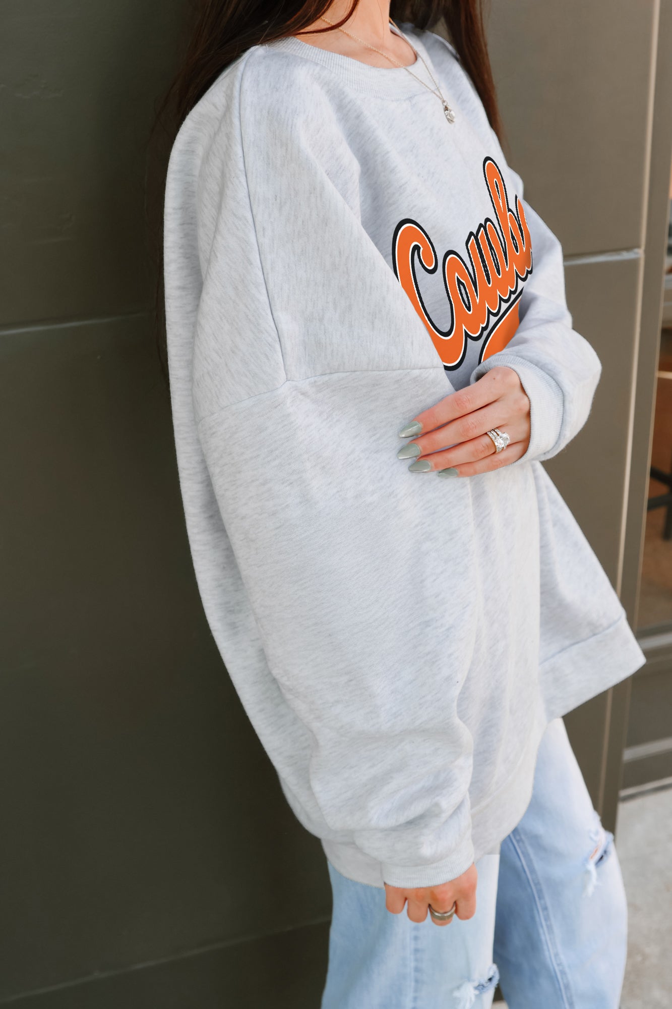 OKLAHOMA STATE COWBOYS CLASSIC WIN PREMIUM FLEECE CREWNECK PULLOVER