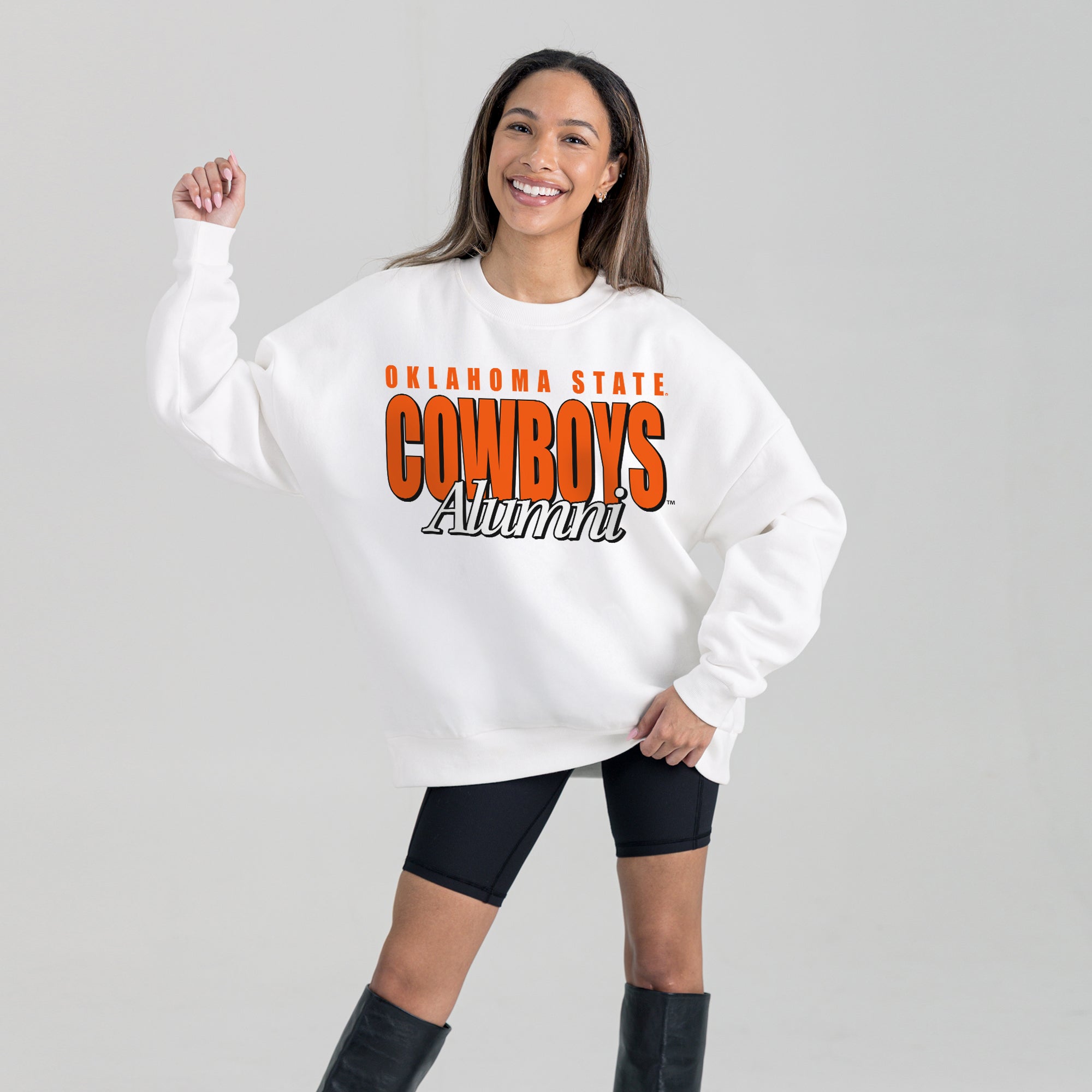 OKLAHOMA STATE COWBOYS ALUMNI ERA PREMIUM DROP SHOULDER FLEECE CREWNECK PULLOVER