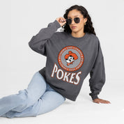 OKLAHOMA STATE COWBOYS SATURDAY SEAL PREMIUM FLEECE DROP SHOULDER CREWNECK PULLOVER