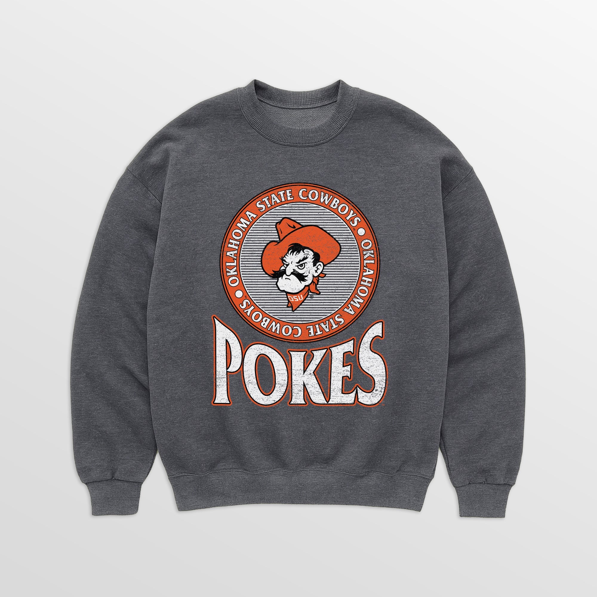 OKLAHOMA STATE COWBOYS SATURDAY SEAL PREMIUM FLEECE DROP SHOULDER CREWNECK PULLOVER