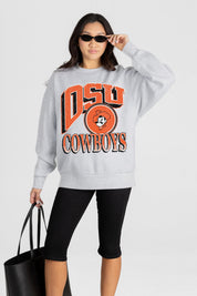 OKLAHOMA STATE COWBOYS GAME ON PREMIUM FLEECE DROP SHOULDER CREWNECK PULLOVER