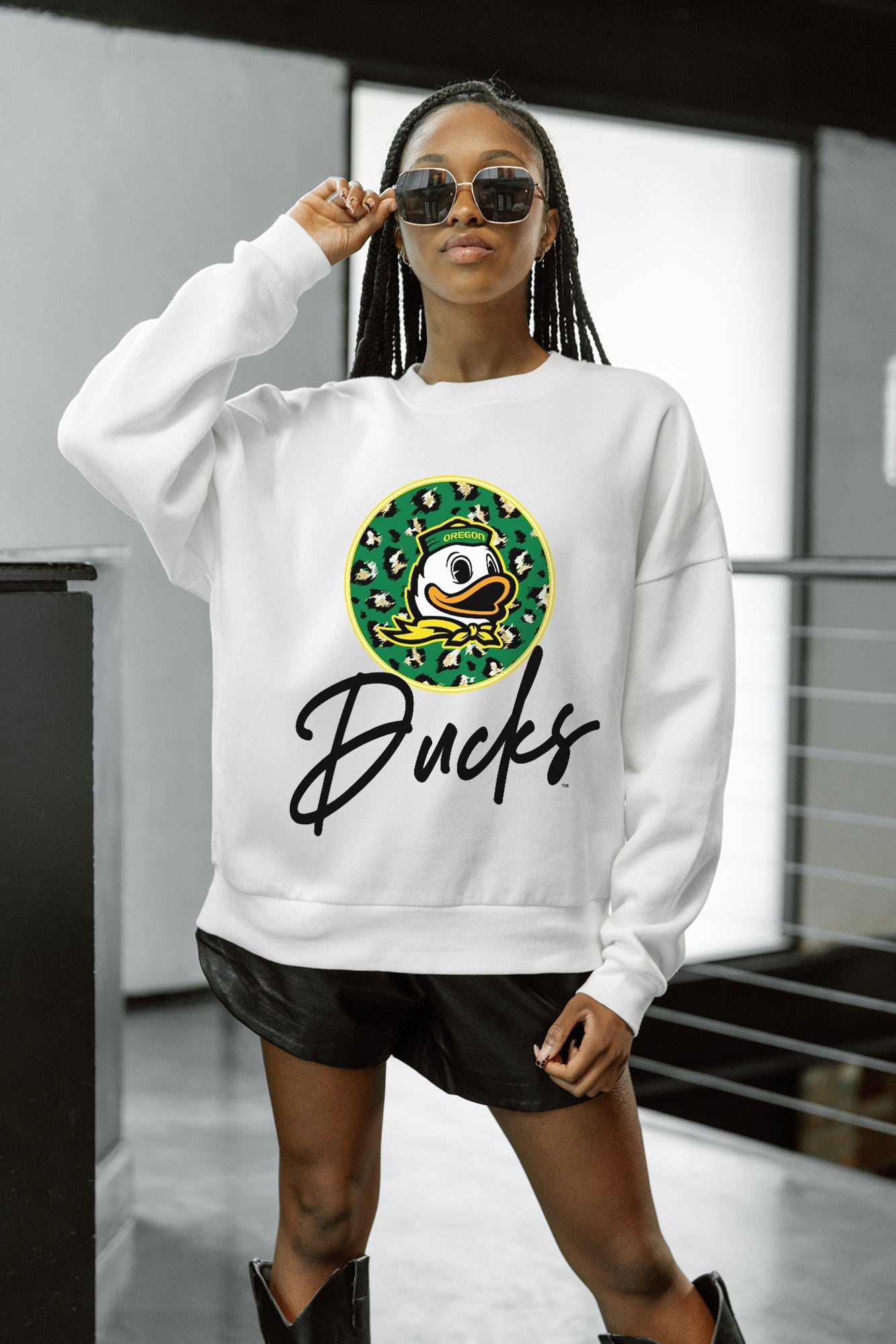 OREGON DUCKS WILD BREAKTHROUGH PREMIUM FLEECE CREWNECK PULLOVER