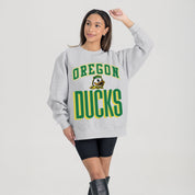 OREGON DUCKS FIERCE FOCUS PREMIUM FLEECE DROP SHOULDER CREWNECK PULLOVER
