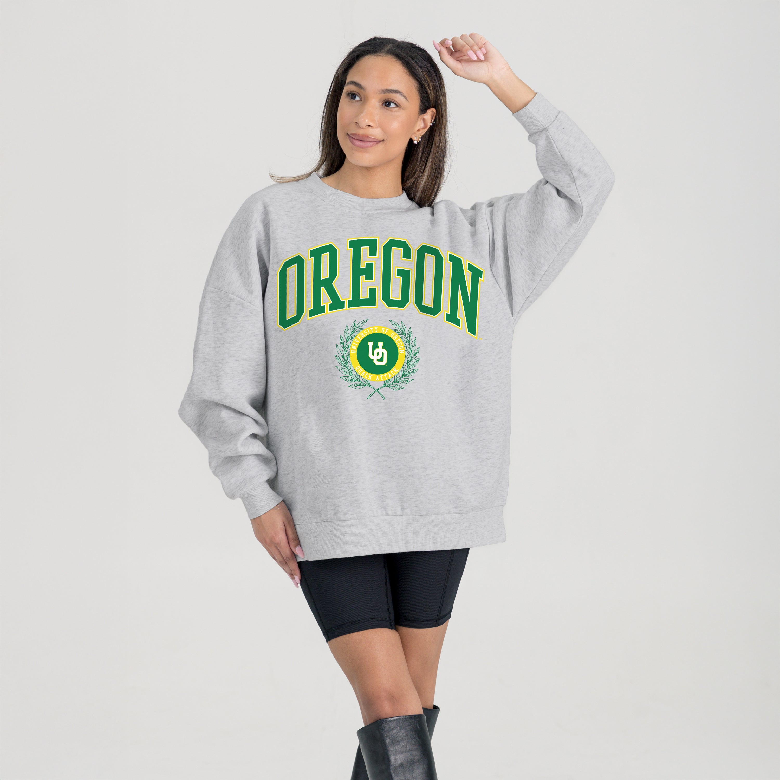 OREGON DUCKS TRADITION REFINED PREMIUM FLEECE CREWNECK PULLOVER
