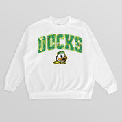 OREGON DUCKS SWEET PLAY PREMIUM FLEECE DROP SHOULDER CREWNECK PULLOVER