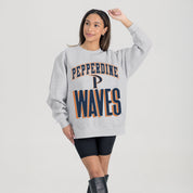 PEPPERDINE WAVES FIERCE FOCUS PREMIUM FLEECE DROP SHOULDER CREWNECK PULLOVER