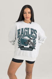 PHILADELPHIA EAGLES HERITAGE PREMIUM FLEECE DROP SHOULDER CREWNECK PULLOVER