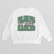 PHILADELPHIA EAGLES FADED FORMATION PREMIUM FLEECE CREWNECK PULLOVER