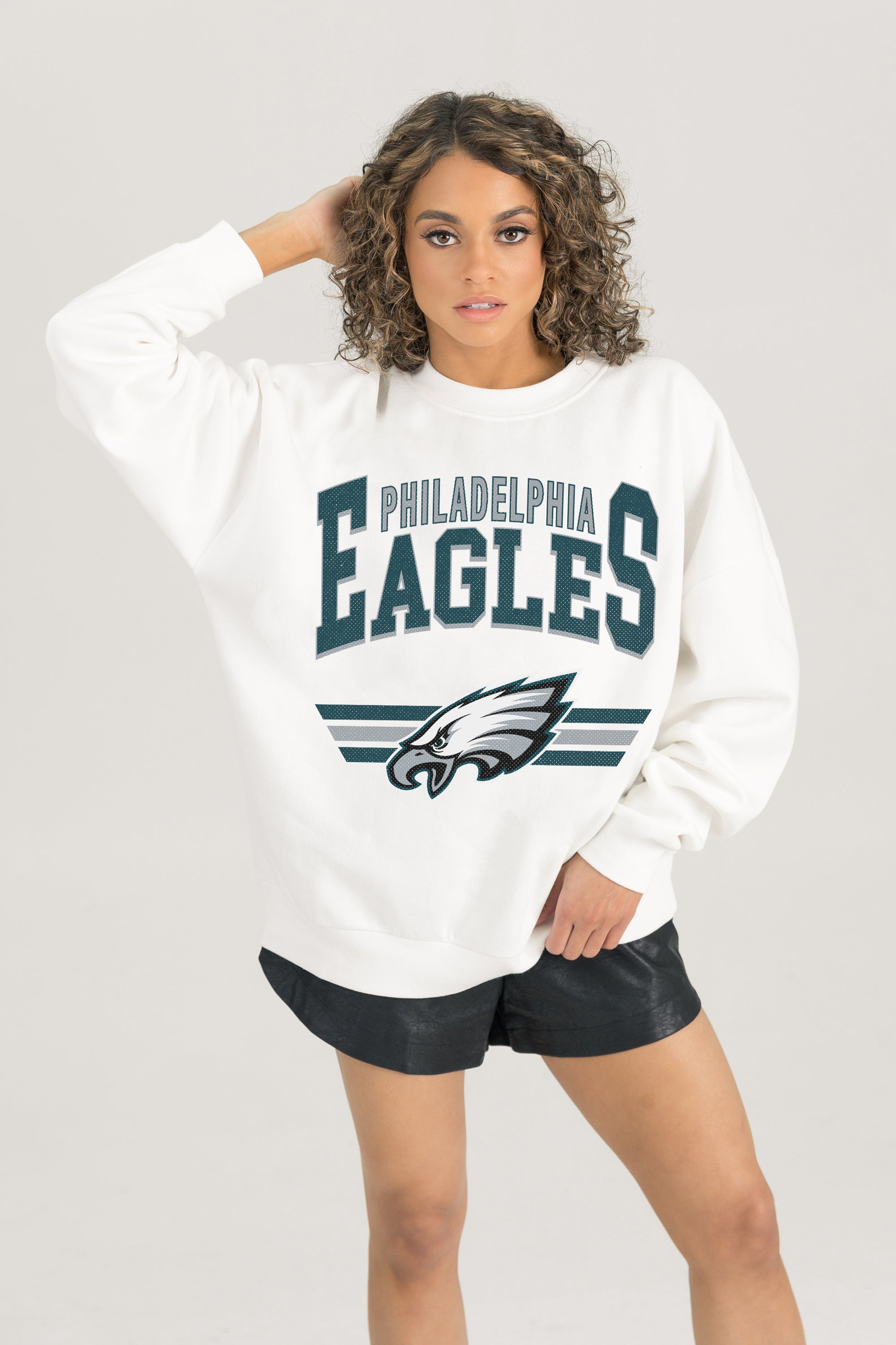 PHILADELPHIA EAGLES SWIFT STRIKE PREMIUM FLEECE CREWNECK PULLOVER