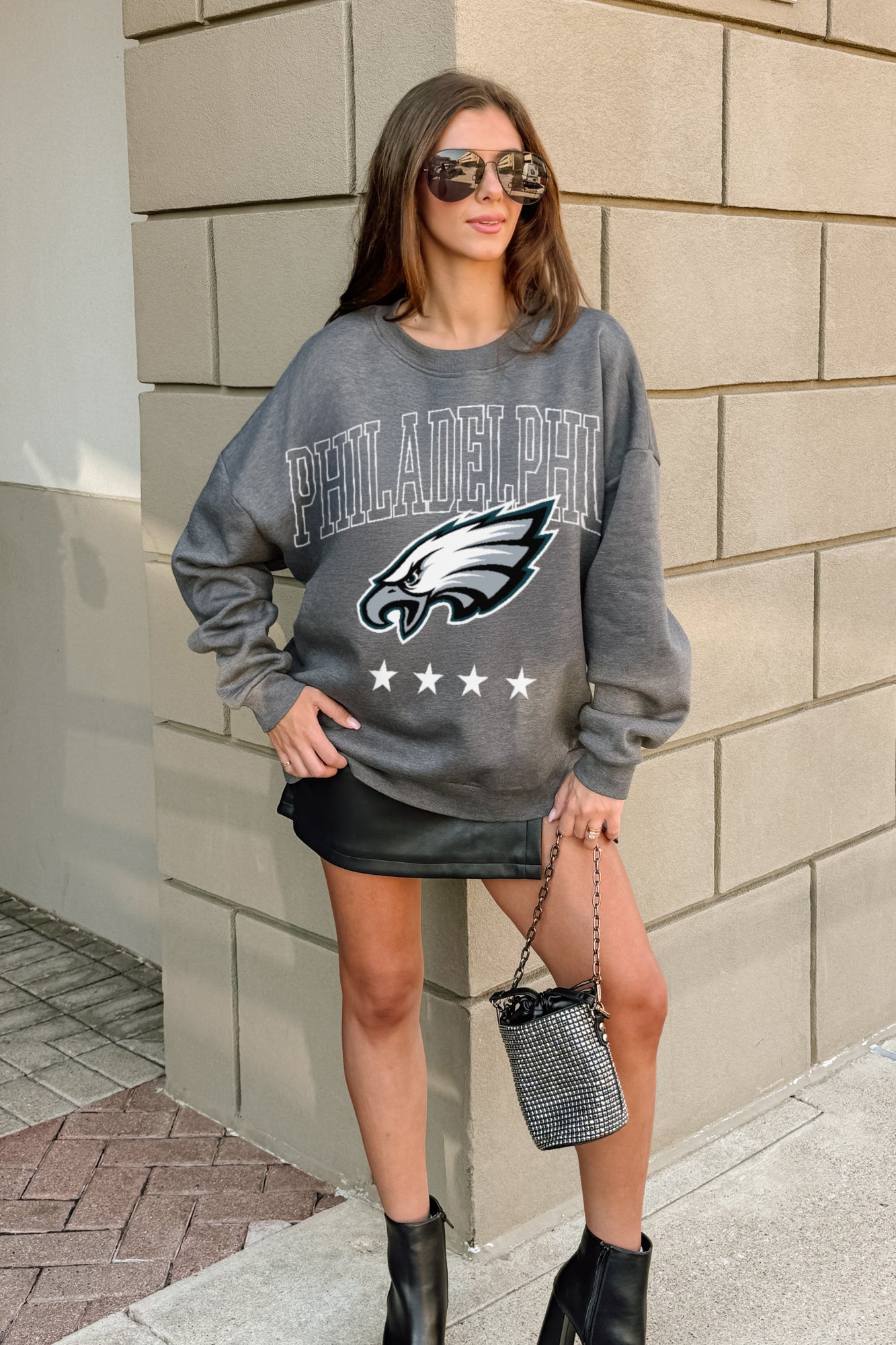 PHILADELPHIA EAGLES RISING STAR PREMIUM FLEECE CREWNECK PULLOVER