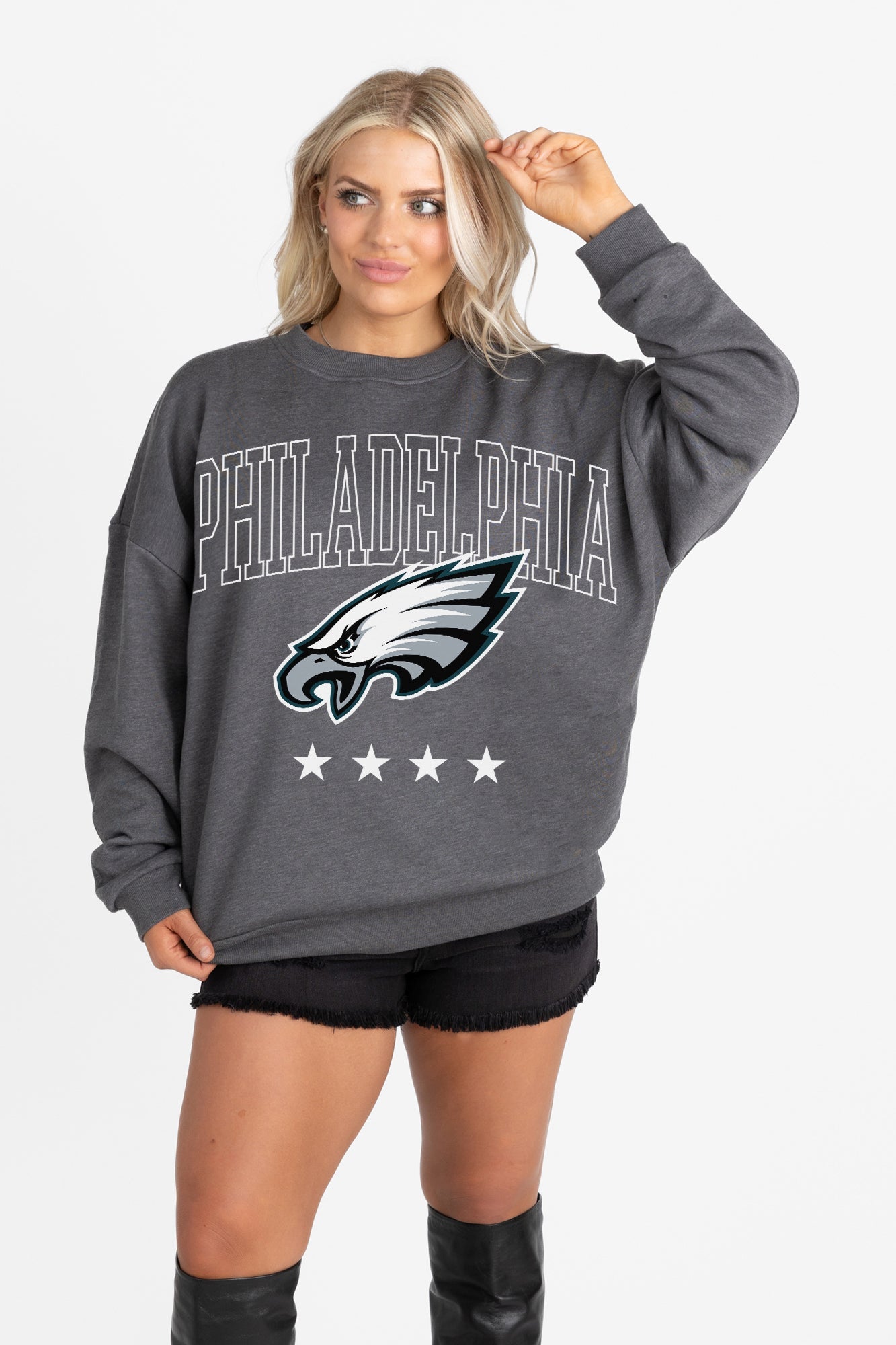 PHILADELPHIA EAGLES RISING STAR PREMIUM FLEECE CREWNECK PULLOVER