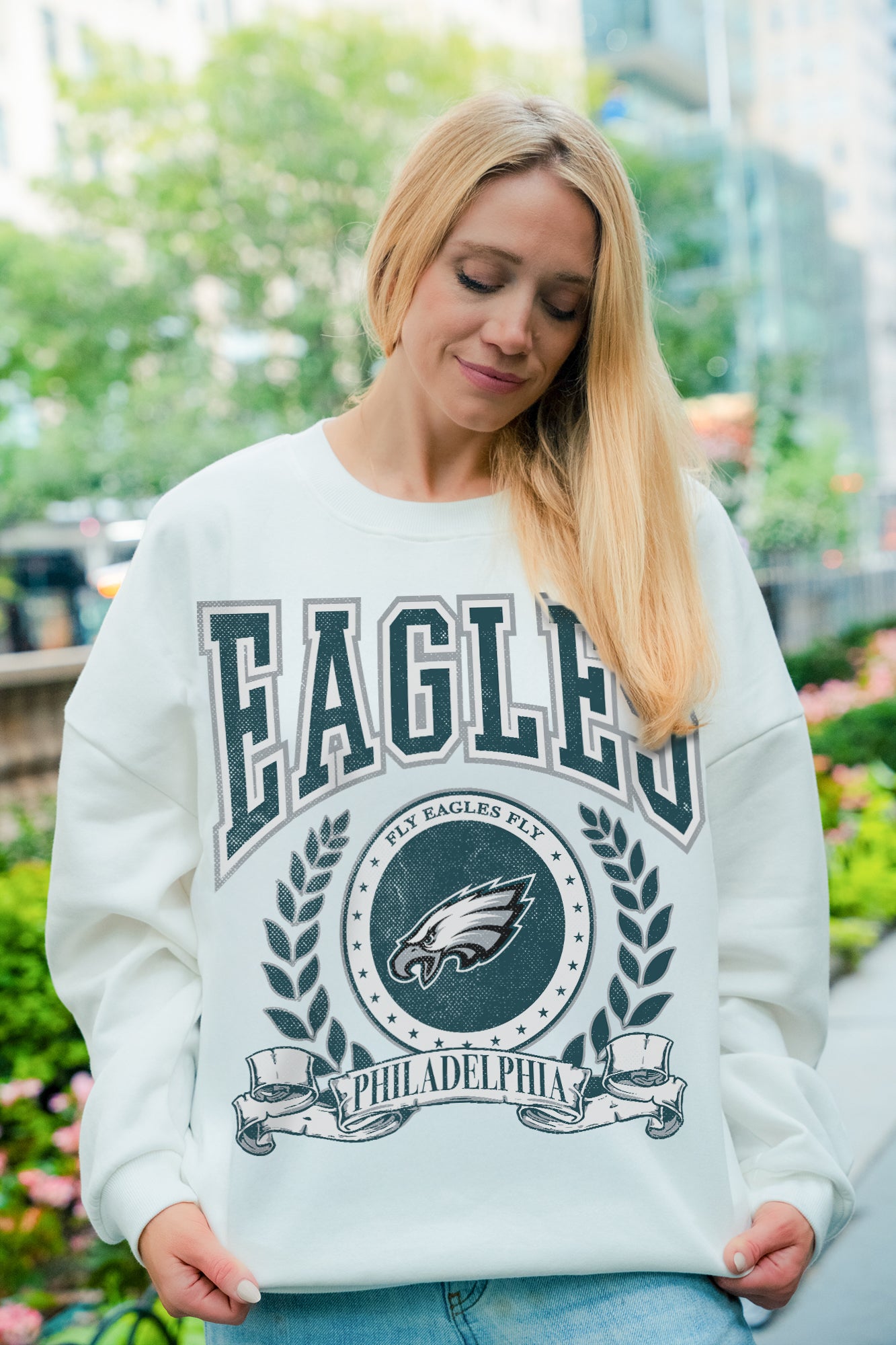 PHILADELPHIA EAGLES STAY COOL PREMIUM FLEECE CREWNECK PULLOVER