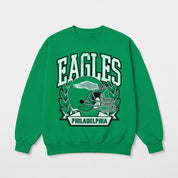 PHILADELPHIA EAGLES CLASSIC ARCHIVES PREMIUM FLEECE DROP SHOULDER CREWNECK PULLOVER