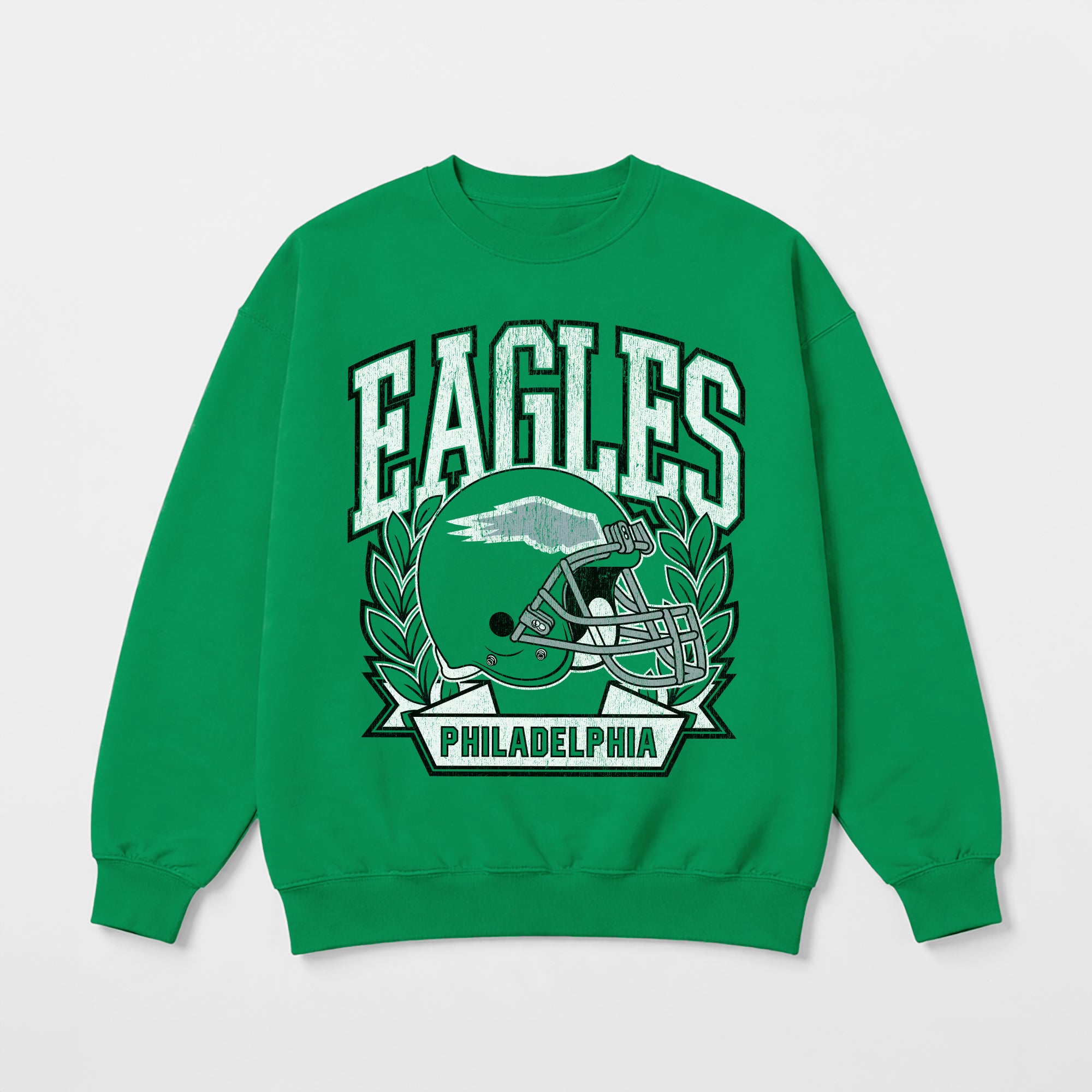 PHILADELPHIA EAGLES CLASSIC ARCHIVES PREMIUM FLEECE DROP SHOULDER CREWNECK PULLOVER