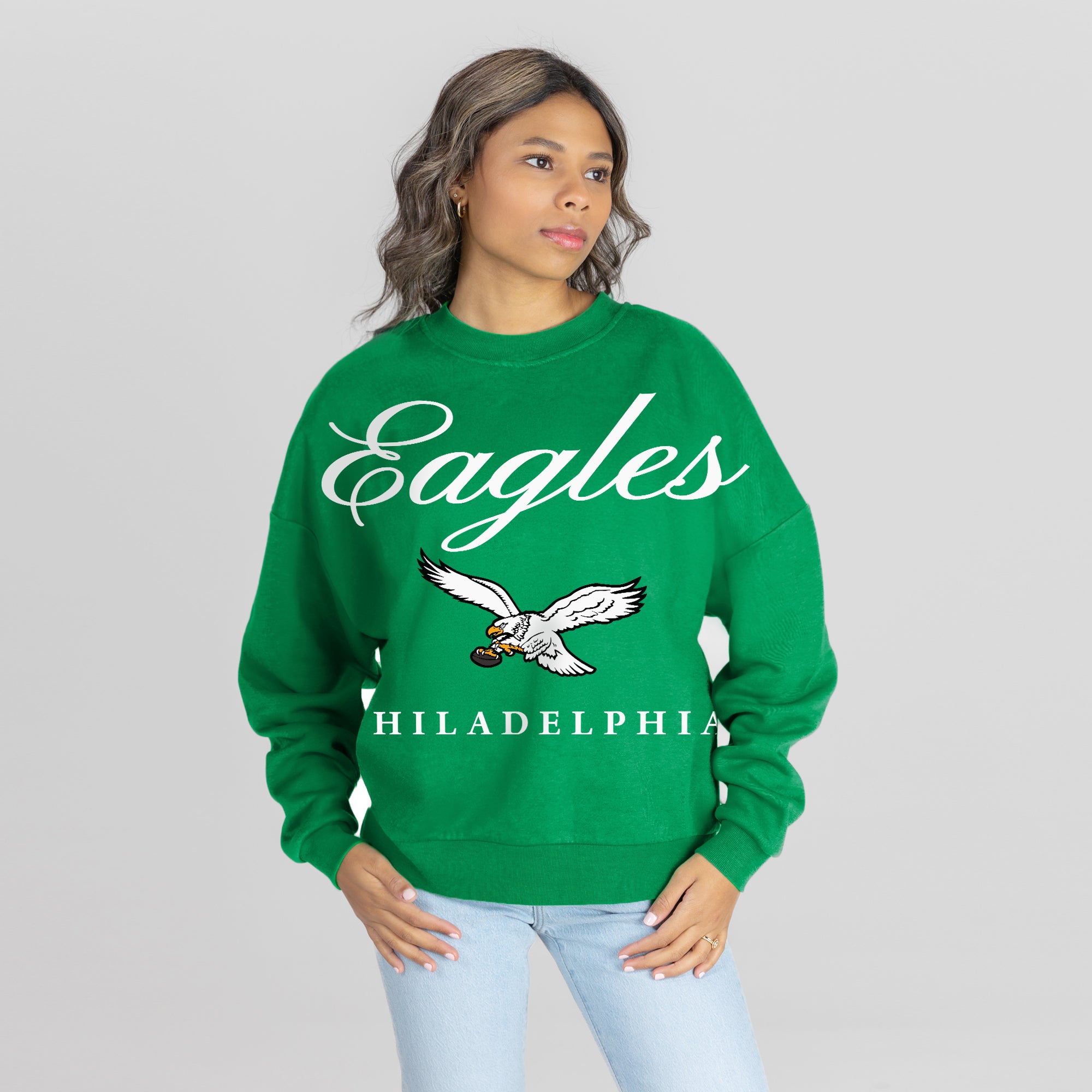 PHILADELPHIA EAGLES LEGACY CLUB PREMIUM FLEECE CREWNECK PULLOVER