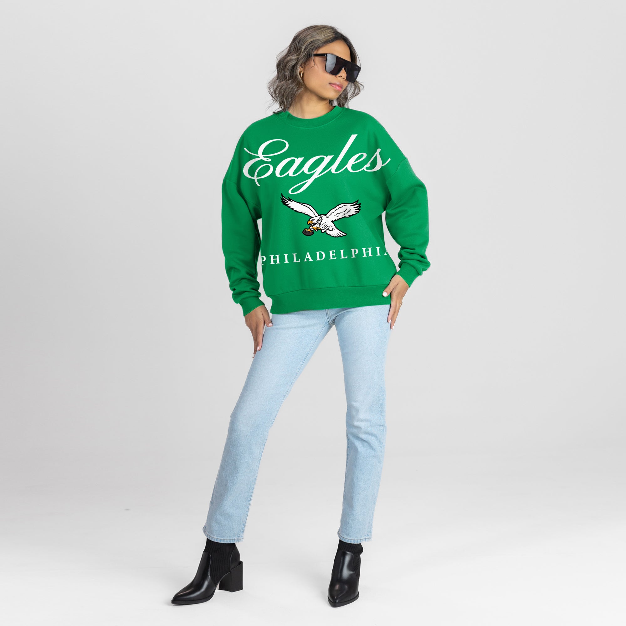 PHILADELPHIA EAGLES LEGACY CLUB PREMIUM FLEECE CREWNECK PULLOVER