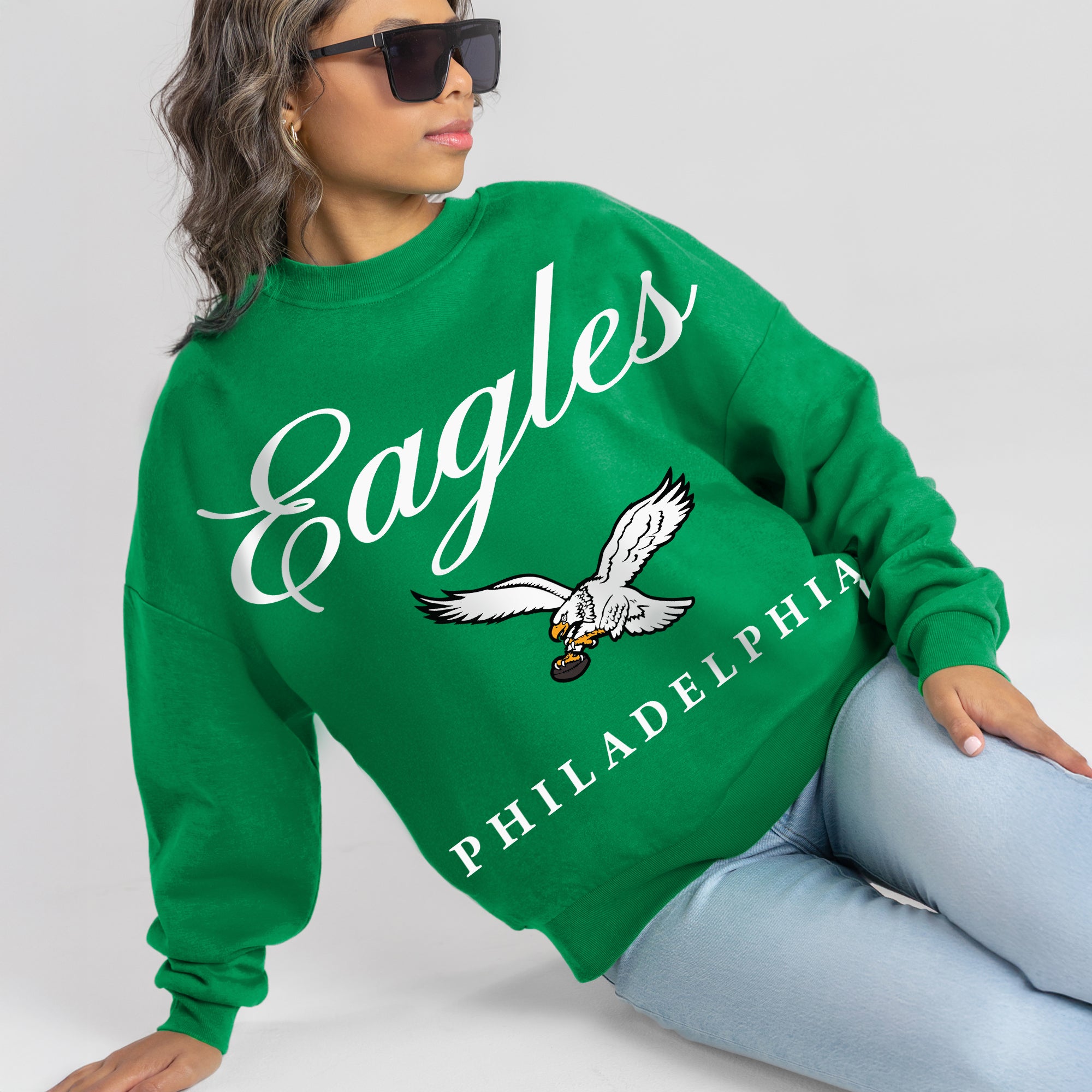 PHILADELPHIA EAGLES LEGACY CLUB PREMIUM FLEECE CREWNECK PULLOVER