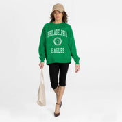 PHILADELPHIA EAGLES PRIME PLAY PREMIUM FLEECE DROP SHOULDER CREWNECK PULLOVER