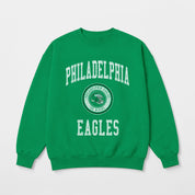 PHILADELPHIA EAGLES PRIME PLAY PREMIUM FLEECE DROP SHOULDER CREWNECK PULLOVER