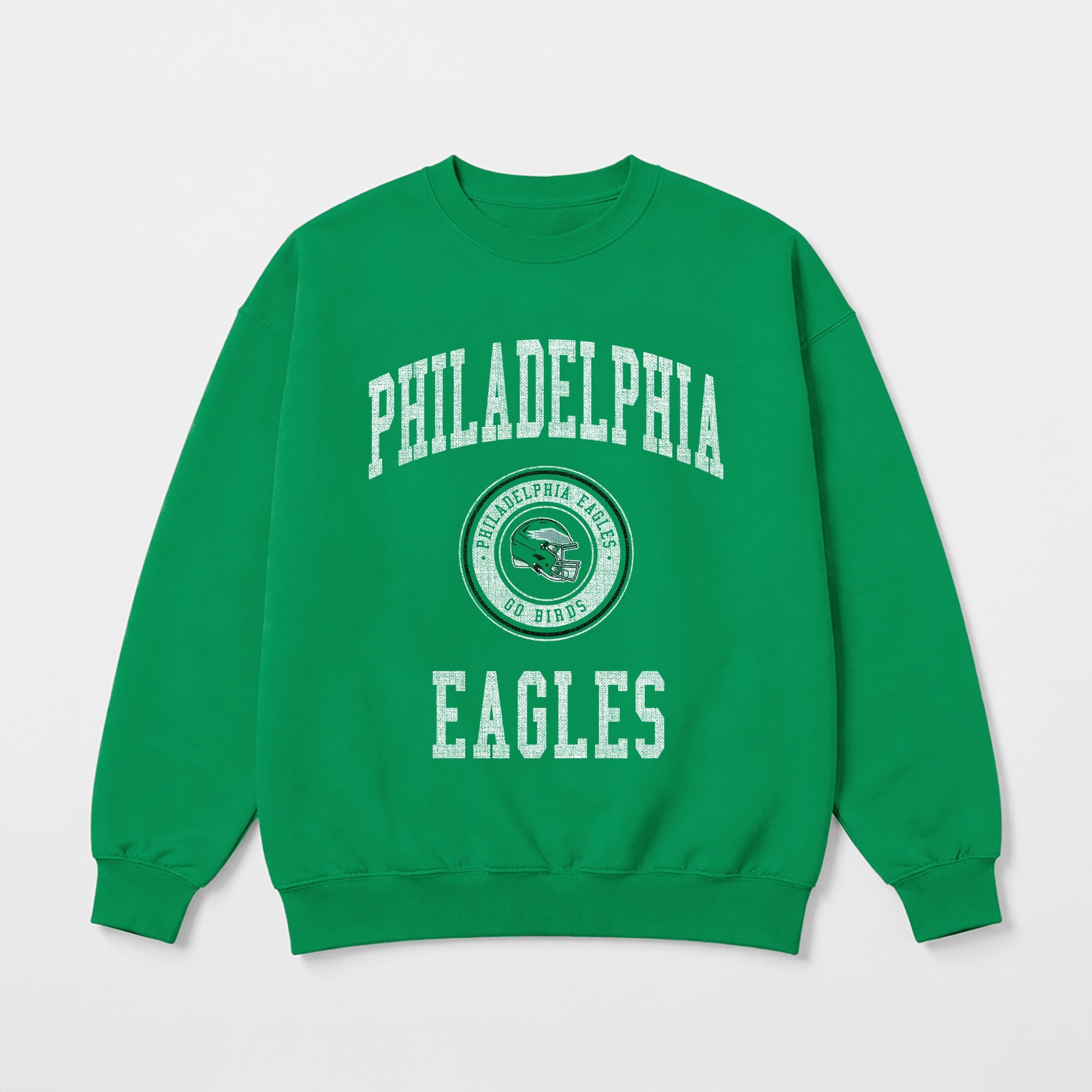 PHILADELPHIA EAGLES PRIME PLAY PREMIUM FLEECE DROP SHOULDER CREWNECK PULLOVER