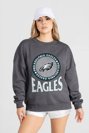 PHILADELPHIA EAGLES SATURDAY SEAL PREMIUM FLEECE DROP SHOULDER CREWNECK PULLOVER