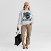 PHILADELPHIA EAGLES GAME ON PREMIUM FLEECE DROP SHOULDER CREWNECK PULLOVER
