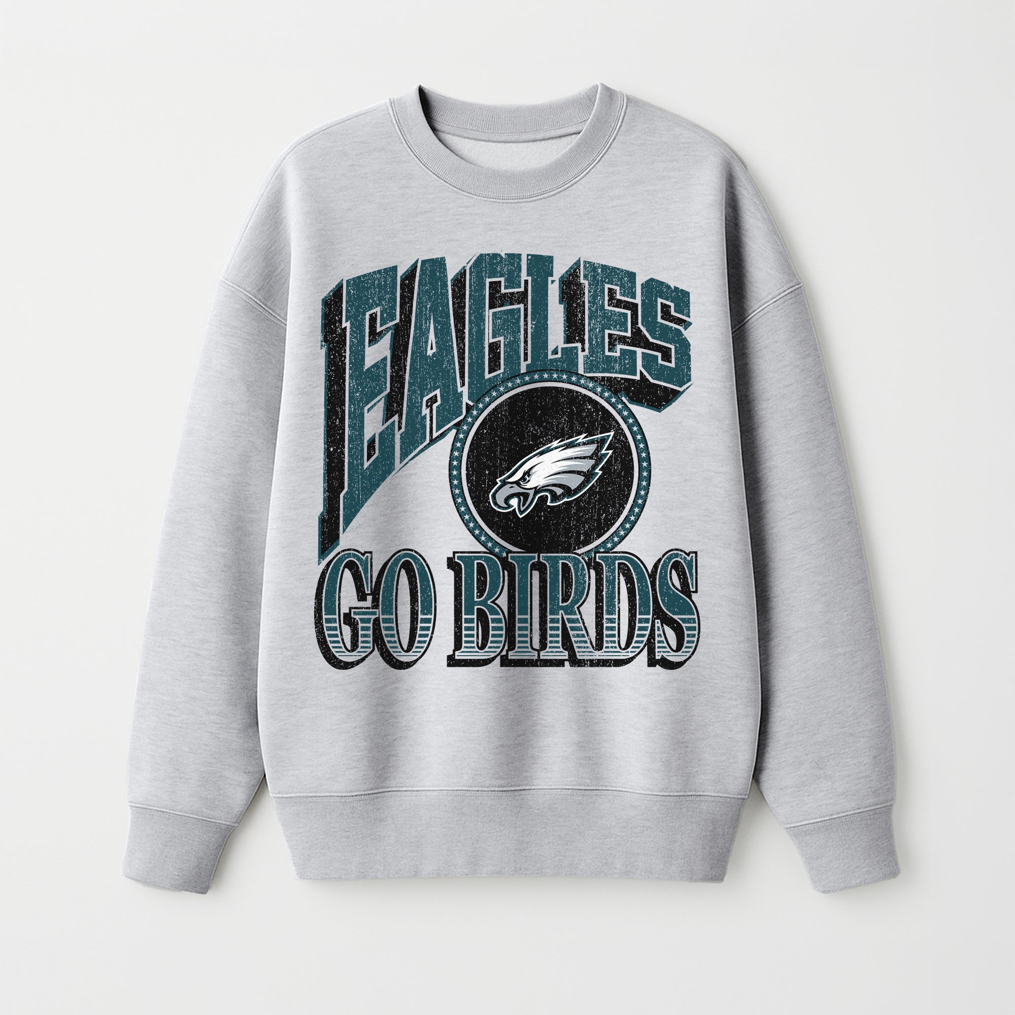 PHILADELPHIA EAGLES GAME ON PREMIUM FLEECE DROP SHOULDER CREWNECK PULLOVER