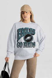 PHILADELPHIA EAGLES GAME ON PREMIUM FLEECE DROP SHOULDER CREWNECK PULLOVER