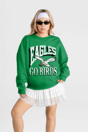 PHILADELPHIA EAGLES MAIN CHARACTER PREMIUM FLEECE DROP SHOULDER CREWNECK PULLOVER