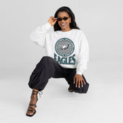 PHILADELPHIA EAGLES ENDZONE PREMIUM FLEECE DROP SHOULDER CREWNECK PULLOVER