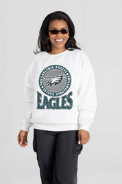 PHILADELPHIA EAGLES ENDZONE PREMIUM FLEECE DROP SHOULDER CREWNECK PULLOVER