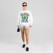 PHILADELPHIA EAGLES GOLD STANDARD PREMIUM FLEECE DROP SHOULDER CREWNECK PULLOVER
