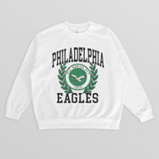 PHILADELPHIA EAGLES GOLD STANDARD PREMIUM FLEECE DROP SHOULDER CREWNECK PULLOVER
