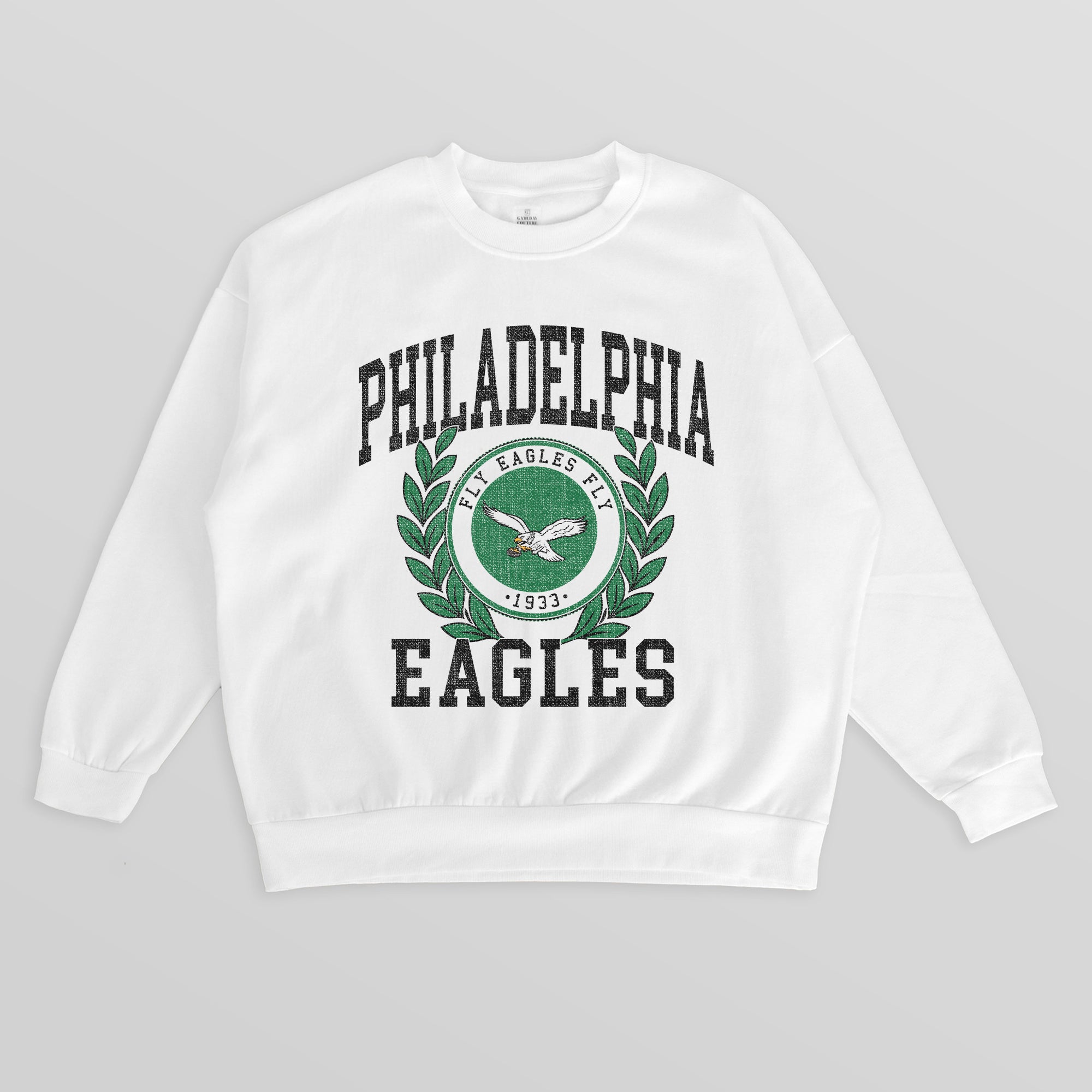 PHILADELPHIA EAGLES GOLD STANDARD PREMIUM FLEECE DROP SHOULDER CREWNECK PULLOVER